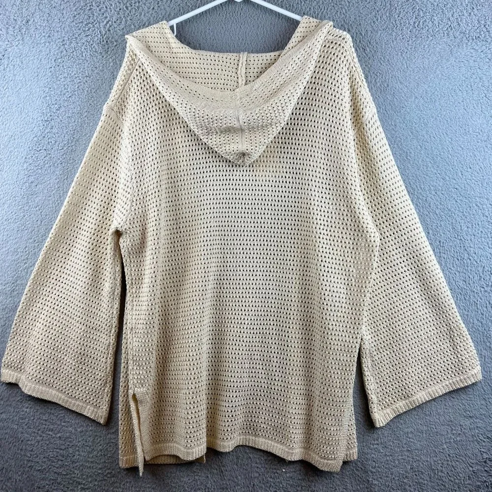 New Elan Natural Crochet Cardigan sweater / crochet pant set size M - Picture 2 of 16